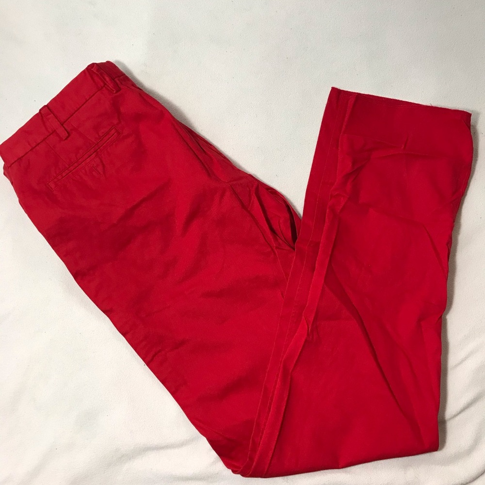 SID MASHBURN RED STRAIGHT LEG TROUSER SZ 38 PANTS - Picture 4 of 6